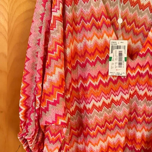 NWT TRINA TURK SWIM COVERUP/DRESS ZIG ZAG L-XL - Picture 4 of 5